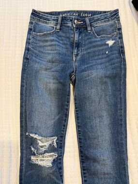 American Eagle Outfitters Slim Ripped Blue Skinny Jeans